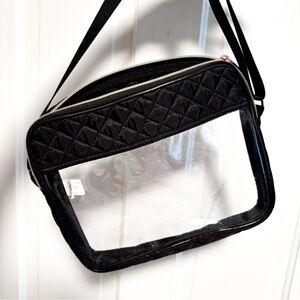 Black Quilted Transparent Crossbody Bag